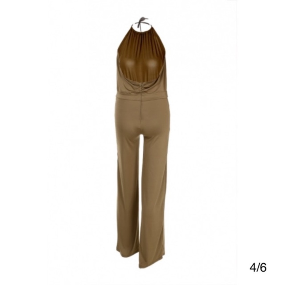 Olive green silky jumpsuit